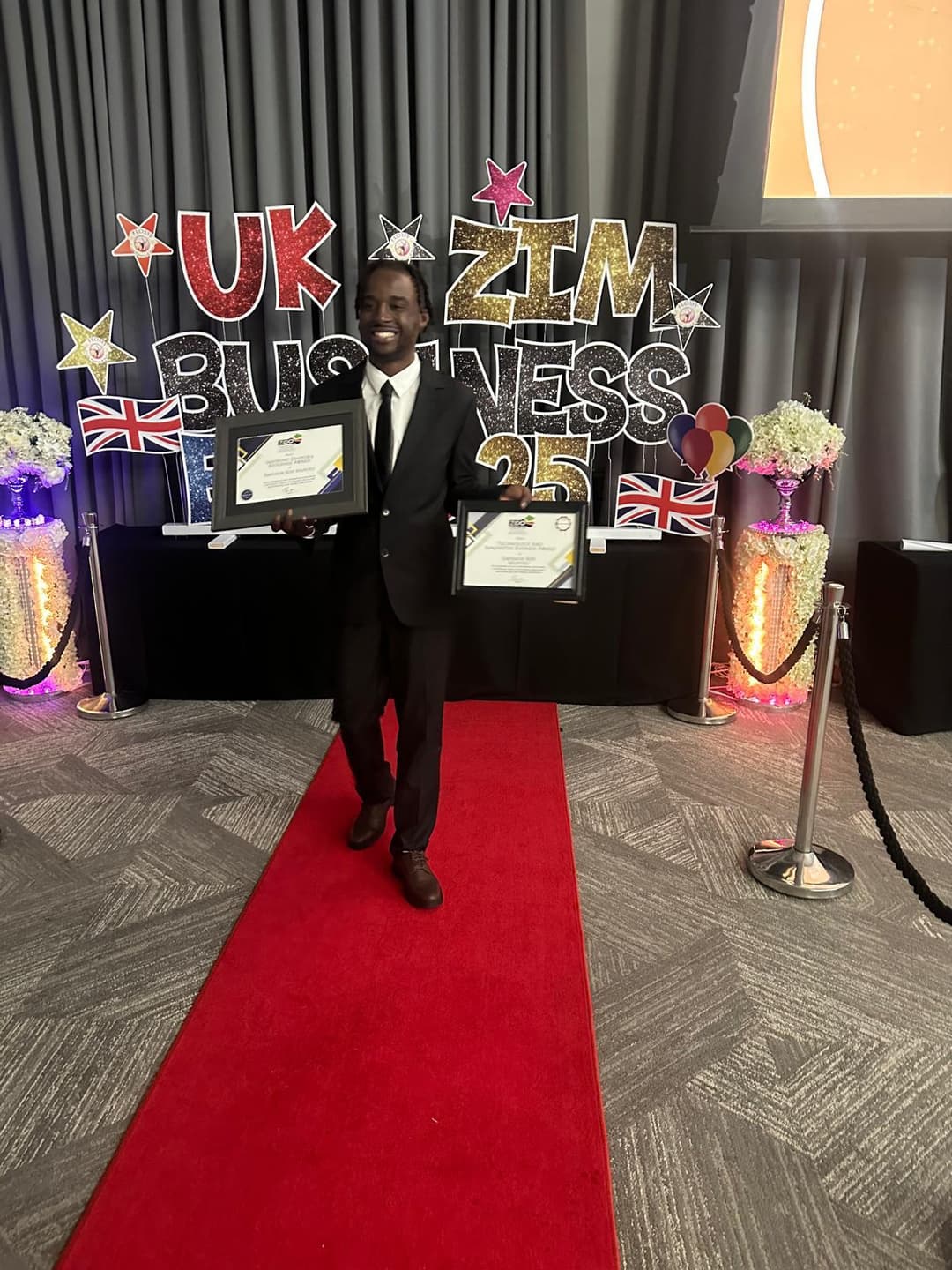 Emperor Roy at the ZimX award ceremony, UK-Zimbabwe Business Expo